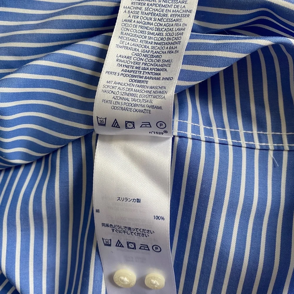 CHAPS no iron button down shirt, petite medium, slimming fit, striped (NWT) - Picture 9 of 15